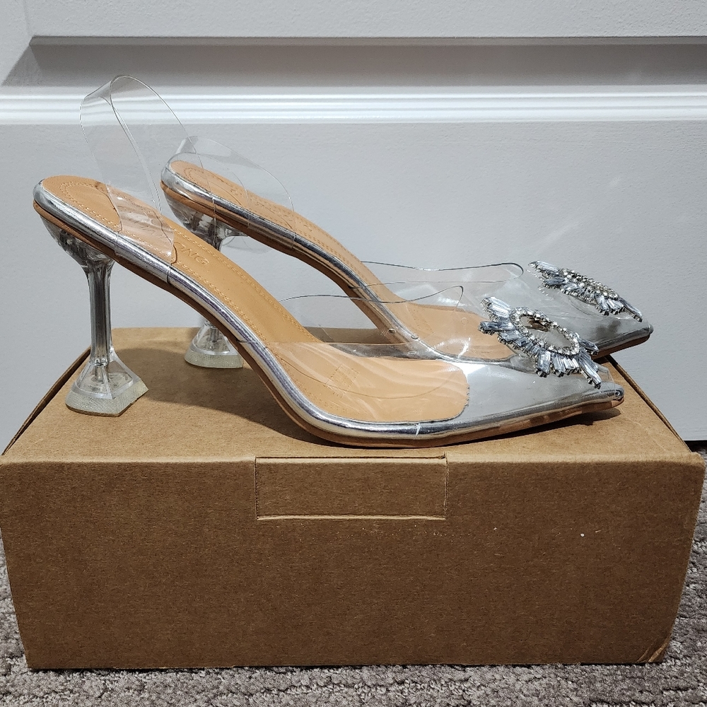 Silver Pyramid Heels - Picture 2 of 6